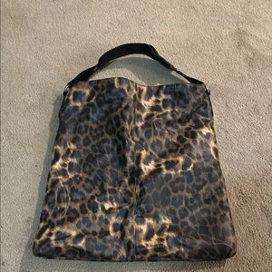 Express Leopard Print Shoulder Bag - Brown and Black